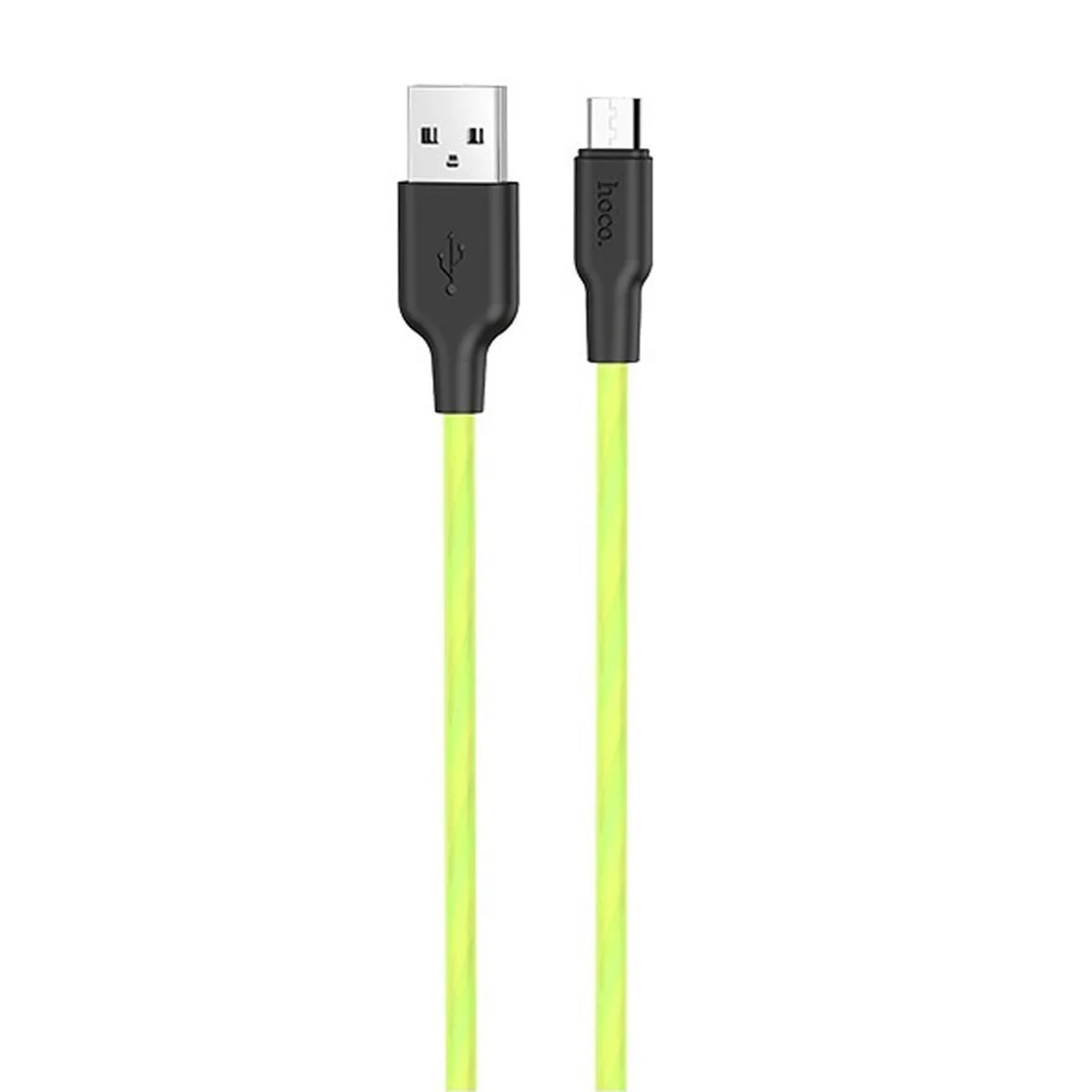 Дата кабель Hoco X21 Plus Fluorescent Silicone MicroUSB Cable (1m) Зеленый