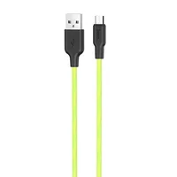 Дата кабель Hoco X21 Plus Fluorescent Silicone MicroUSB Cable (1m) Зеленый