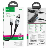 Дата кабель Hoco U96 "Traveller magnetic" MicroUSB (1.2m) Чорний