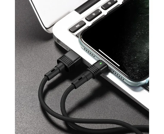 Дата кабель Hoco U82 "Cool grace" Lightning (1.2 m) Черный