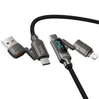 Дата кабель Hoco U152 Fortune 4in1 Type-C to Lightning/Type-C to USB 240W (1.2m) Black