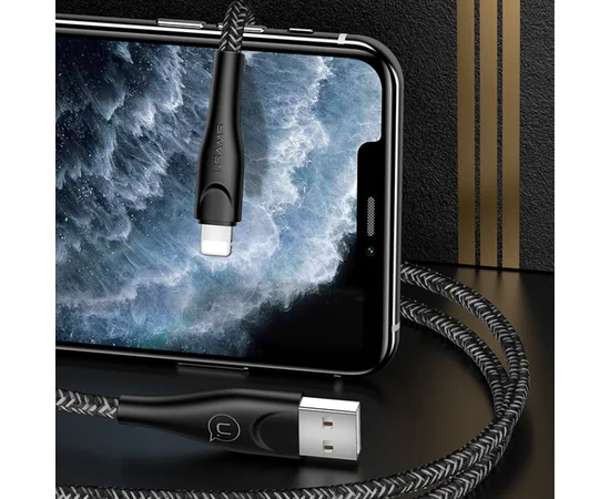 Дата кабель Usams US-SJ391 U41 Lightning Braided Data and Charging Cable 1m Черный