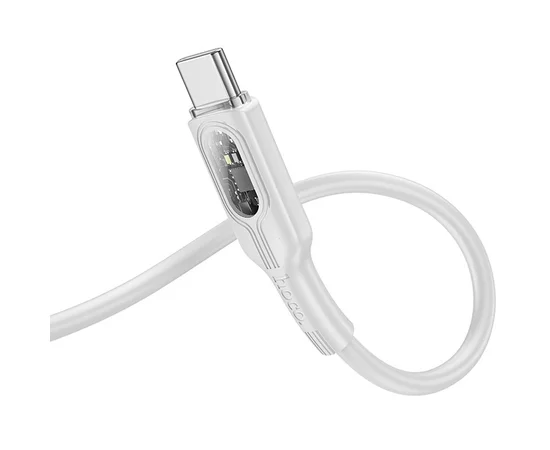 Дата кабель Hoco U120 Transparent explore Intelligent Power-off PD 60W Type-C to Type-C (1.2m) Gray