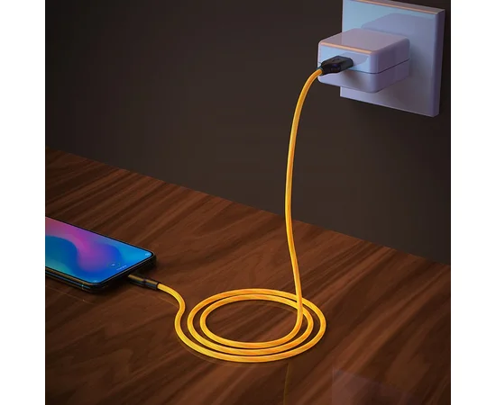 Дата кабель Hoco X21 Plus Silicone Type-C Cable (1m) Black / Orange