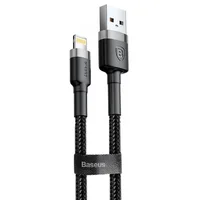 Дата кабель Baseus Cafule Lightning Cable 2.4A (1m) Сірий / Чорний