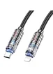 Дата кабель Hoco U122 Lantern Transparent Discovery Edition Type-C to Lightning Black