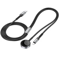 Дата кабель Hoco CW54 2in1 Type-C to iWatch/Lightning 2.5W (1.2m) Black