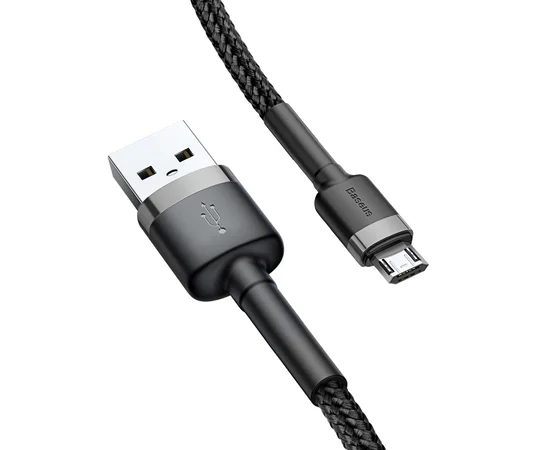 Дата кабель Baseus Cafule MicroUSB Cable 2.4A (1m) Серый / Черный