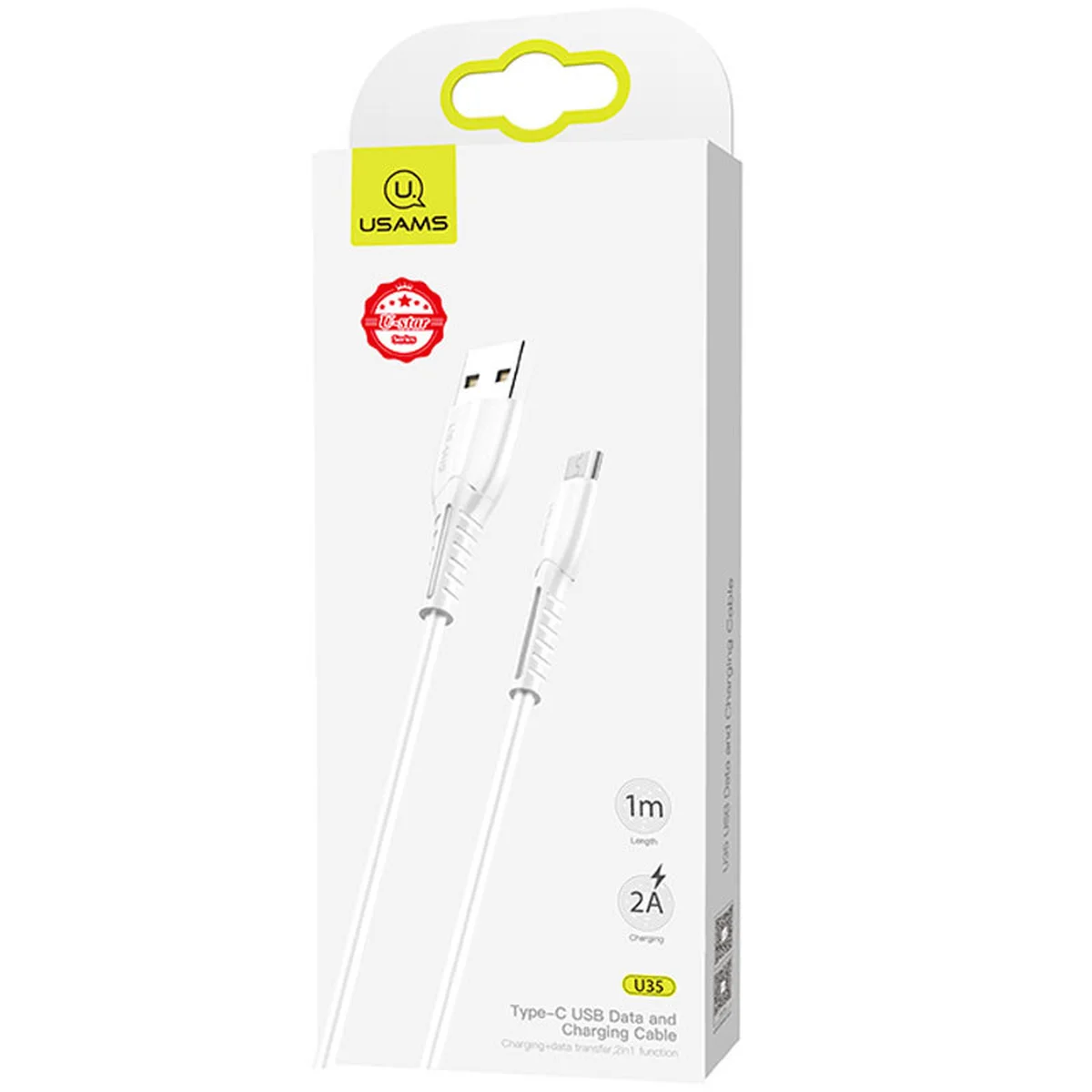 Дата кабель Usams US-SJ365 U35 USB to MicroUSB (1m) White