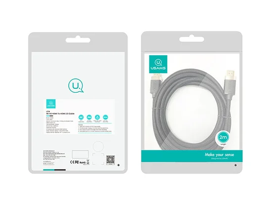 Дата кабель Usams US-SJ531 U74 4K HD DP To DP Cable (2m) Черный