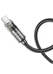 Дата кабель Hoco U122 Lantern Transparent Discovery Edition USB to Type-C Black