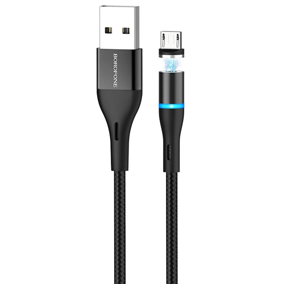 Дата кабель Borofone BU16 Skill magnetic USB to MicroUSB (1.2m) Черный
