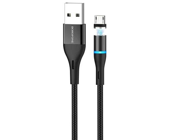Дата кабель Borofone BU16 Skill magnetic USB to MicroUSB (1.2m) Черный