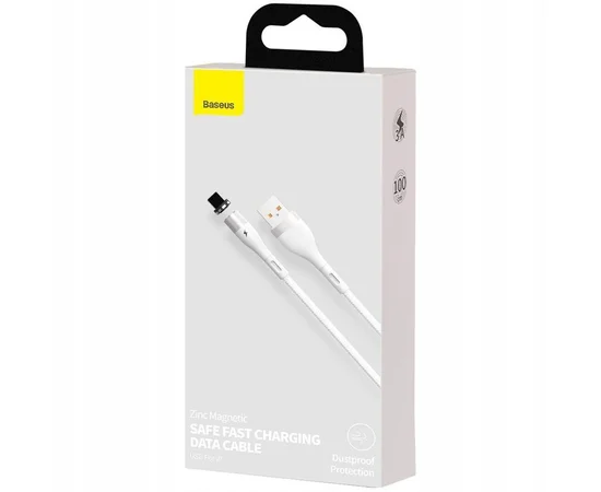 Дата кабель Baseus Zinc Magnetic Lightning 2.4A (1m) (CALXC-K) Белый