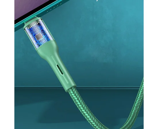 Дата кабель USAMS US-SJ460 U-Bob Series USB to Type-C Smart Power-off Cable (1.2m) Зеленый