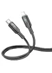 Дата кабель Hoco U120 Transparent explore Intelligent Power-off PD 27W Type-C to Lightning (1.2m) Black