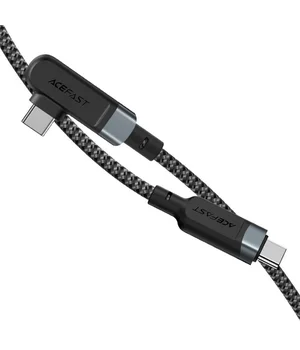 Дата кабель Acefast C5-03 USB-C to USB-C 100W right angled aluminum alloy (1m) Black