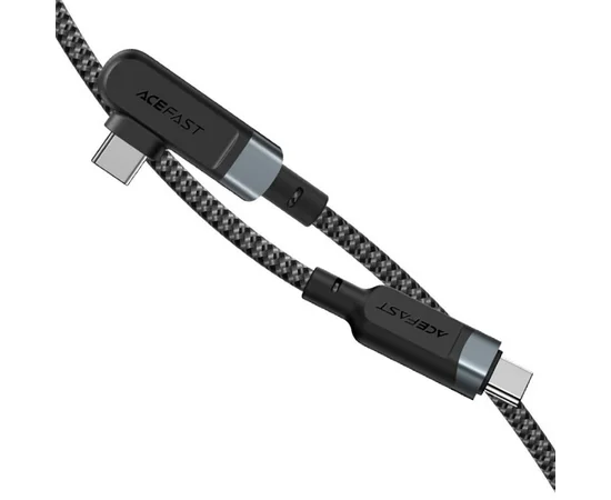 Дата кабель Acefast C5-03 USB-C to USB-C 100W right angled aluminum alloy (1m) Black