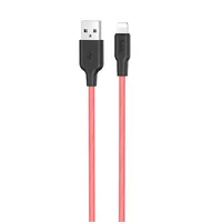 Дата кабель Hoco X21 Plus Fluorescent Silicone Lightning Cable (1m) Червоний