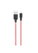 Дата кабель Hoco X21 Plus Fluorescent Silicone Lightning Cable (1m) Красный