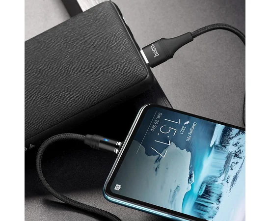 Дата кабель Hoco U76 "Fresh magnetic" Type-C (1.2m) Черный