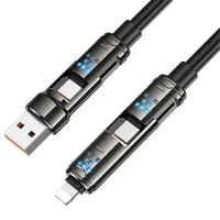 Дата кабель Hoco U143 Joy 4in1 USB to Lightning/Type-C to Type-C 240W (1.2m) Black