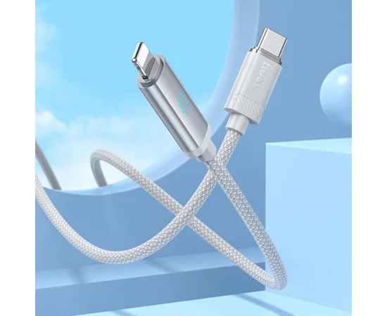 Дата кабель Hoco U127 Power Type-C to Lightning Silver / Gray