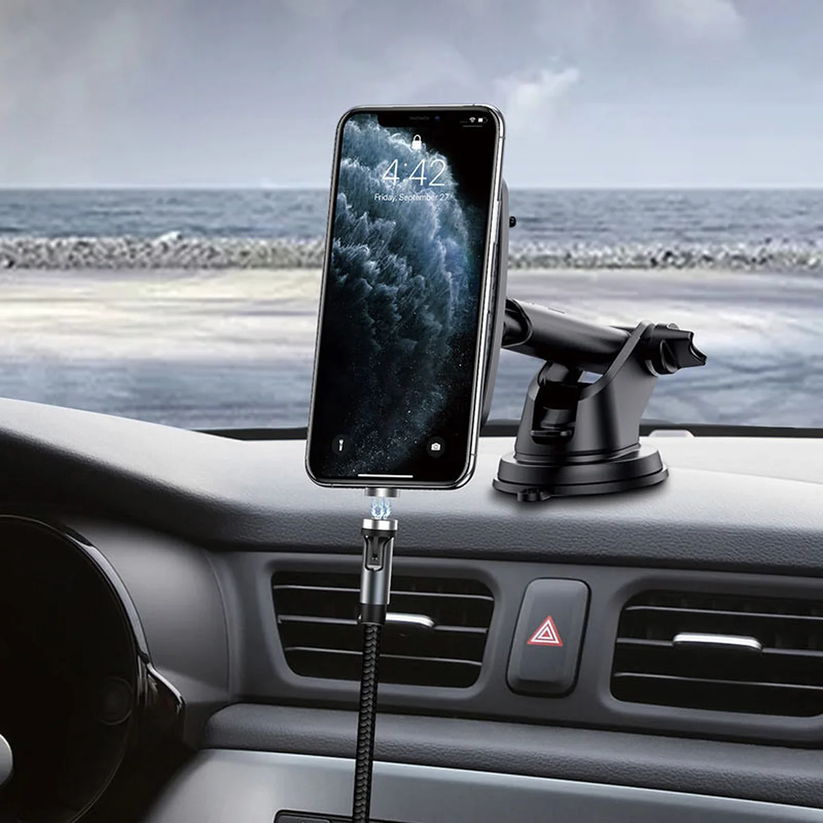 Дата кабель Hoco U94 "Universal magnetic" Lightning (1.2 m) Чорний