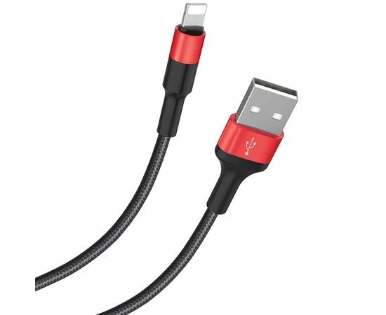 Дата кабель Hoco X26 Xpress Lightning Cable (1m) Черный / Красный