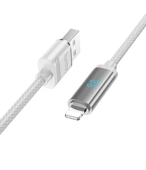 Дата кабель Hoco U127 Power USB to Lightning Silver / Gray