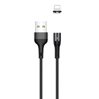 Дата кабель USAMS US-SJ336 U29 Magnetic USB to Lightning (2m) Черный