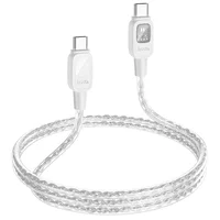 Дата кабель Hoco U124 Stone silicone power-off 60W Type-C to Type-C Gray