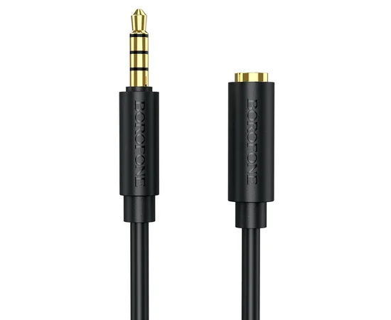 Аудио кабель Borofone BL12 3.5 audio extension cable Male to Female (1m) Черный