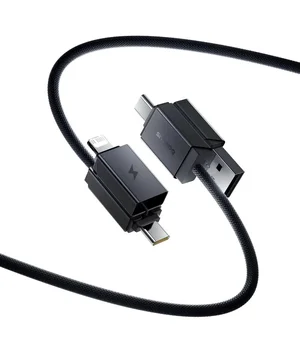 Дата кабель Baseus Versatile Two-for-Two USB/Type-C to Type-C/Lightning 60W (2m) (P10383000) Cluster Black