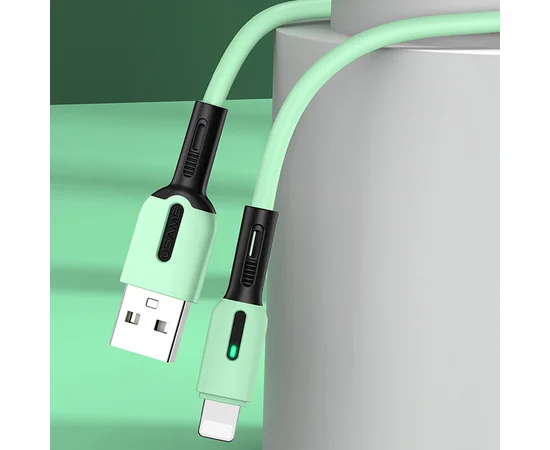 Дата кабель Usams US-SJ431 U51 Silicone USB to Lightning (1m) Мятный