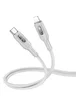 Дата кабель Hoco U120 Transparent explore intelligent power-off PD 27W Type-C to Lightning (1.2m) Gray