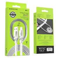 Дата кабель Borofone BU12 Synergy USB to Type-C (1.2m) Серебряный