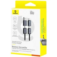 Дата кабель Baseus Versatile Two-for-Two USB/Type-C to Type-C/Lightning 60W (1m) (CB000162) Cosmic Black