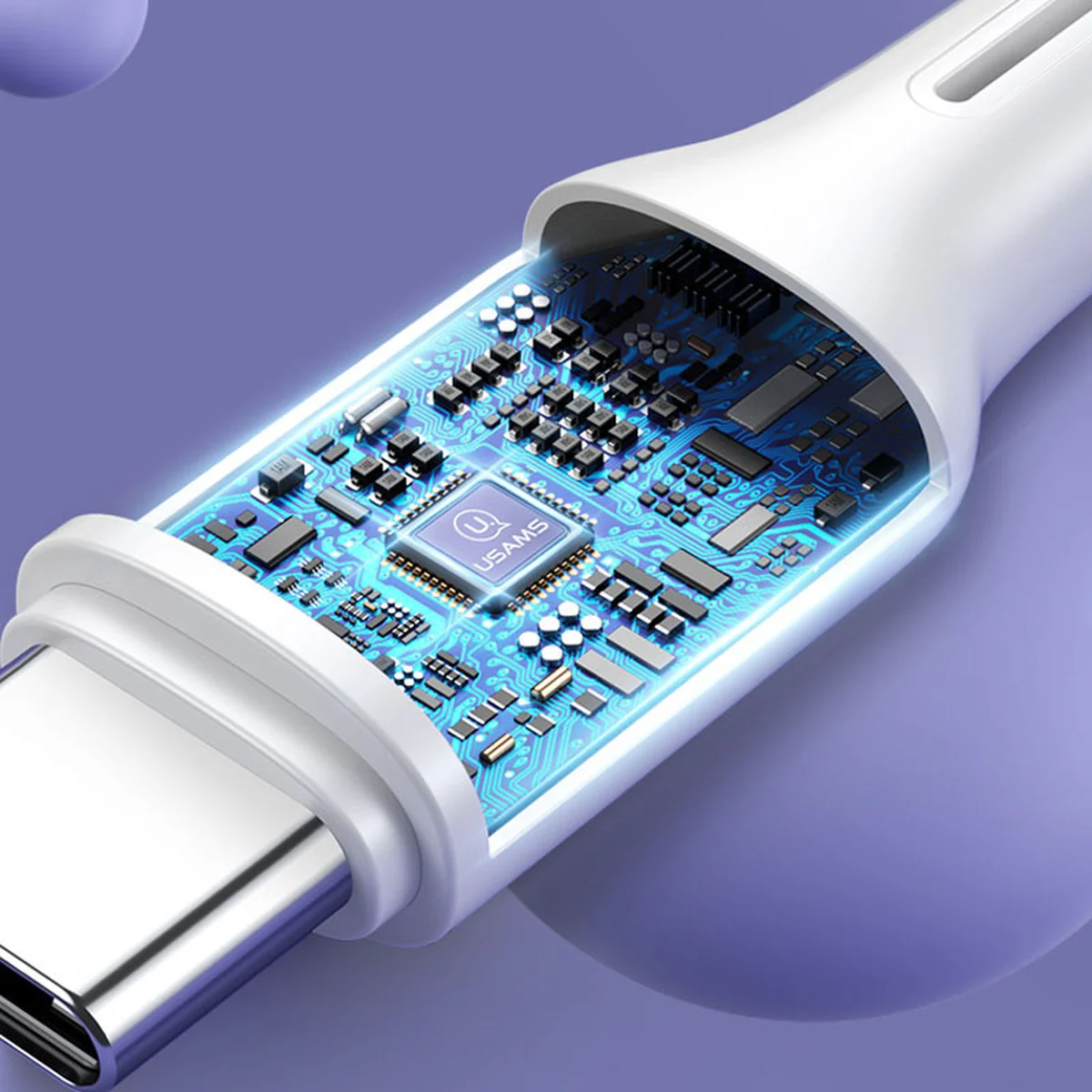 Дата кабель USAMS US-SJ459 U43 Type-C to Type-C 100W PD (1.2m) Білий