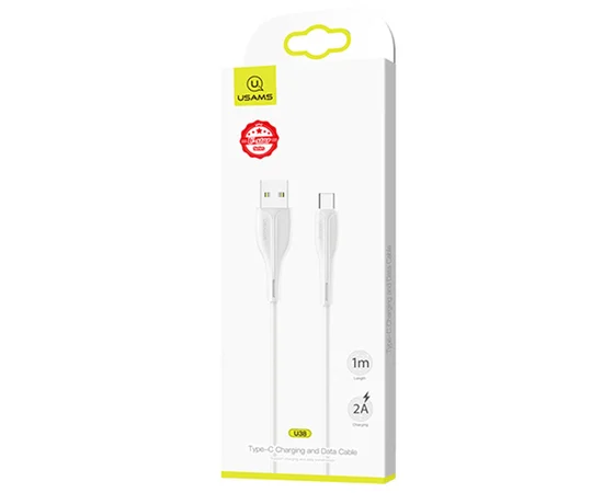 Дата кабель Usams US-SJ372 U-38 USB to Type-C 2A (1m) Белый