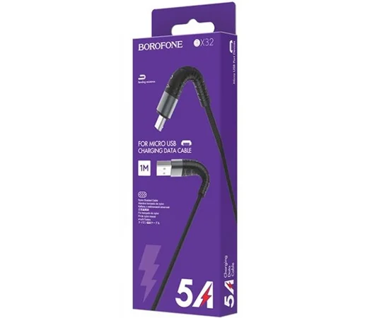 Дата кабель Borofone BX32 Munificent USB to MicroUSB (1m) Black