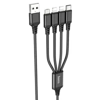 Дата кабель Hoco X76 4in1 2xLightning + Type-C + MicroUSB (1m) Black