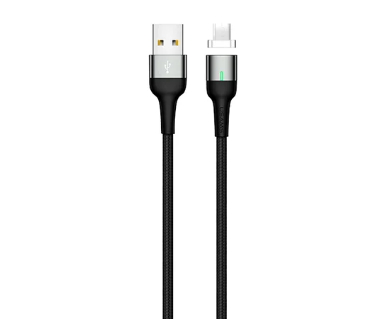 Дата кабель USAMS US-SJ328 U28 Magnetic USB to MicroUSB (1m) (3A) Серый