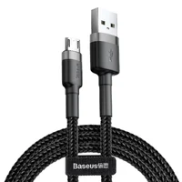Дата кабель Baseus Cafule MicroUSB Cable 2.4A (1m) Серый / Черный