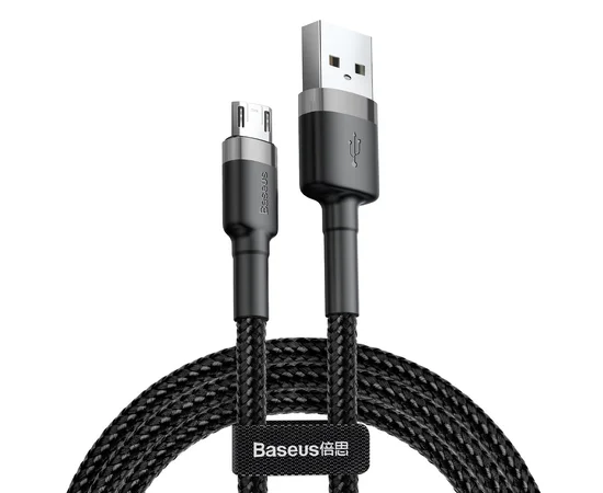 Дата кабель Baseus Cafule MicroUSB Cable 2.4A (1m) Серый / Черный