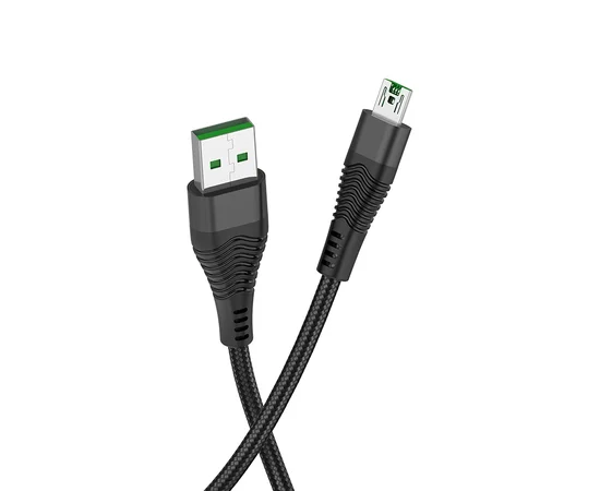 Дата кабель Hoco U53 Flash microUSB (4A) (1.2m) Черный