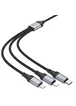 Дата кабель Hoco X102 Fresh 3in1 USB to Lightning + MicroUSB + Type-C (1m) Black