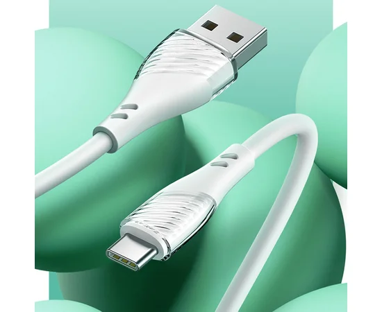 Дата кабель Usams US-SJ494 U65 Liquid Silicone USB to Type-C 3A 1m Белый