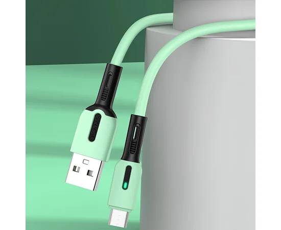 Дата кабель Usams US-SJ432 U51 Silicone USB to Micro USB (1m) Мятный