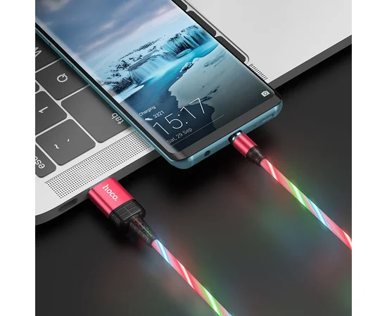 Дата кабель Hoco U90 "Ingenious streamer" Type-C (1m) Красный